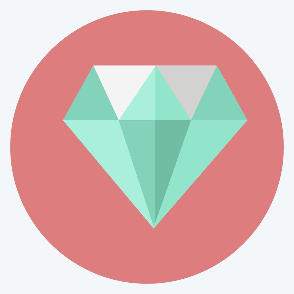 icono de diamante en estilo plano de moda aislado sobre fondo azul suave vector