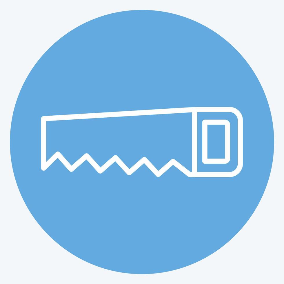 Handsaw Icon in trendy blue eyes style isolated on soft blue background vector