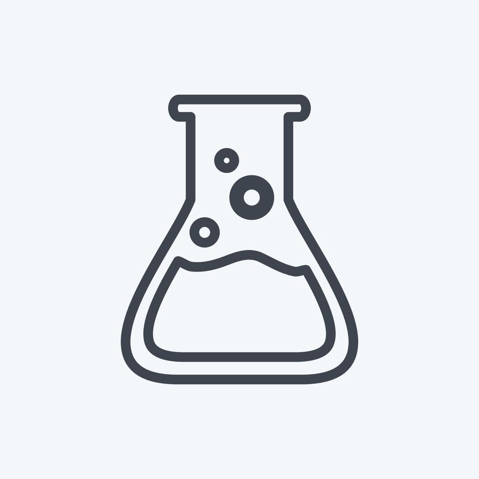 Flask Icon in trendy line style isolated on soft blue background vector