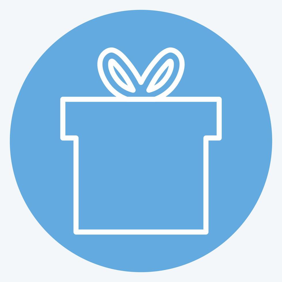 Gift box Icon in trendy blue eyes style isolated on soft blue background vector
