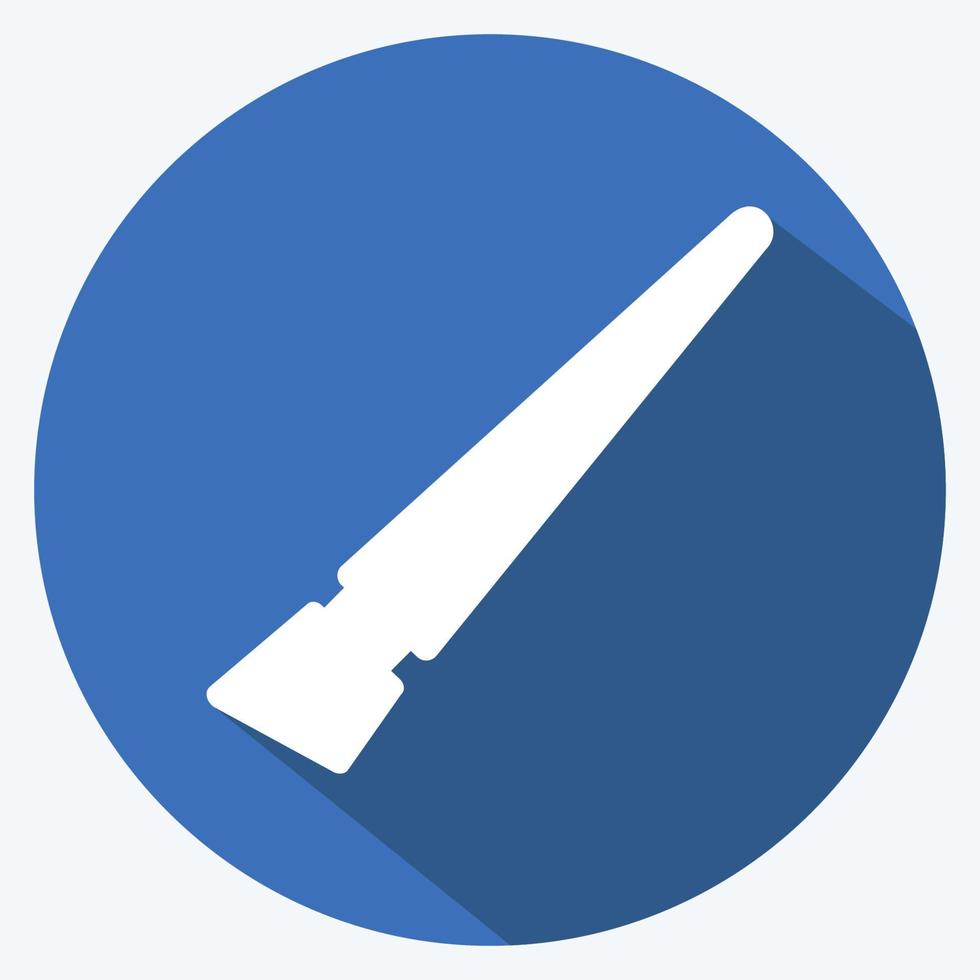Paintbrush I Icon in trendy long shadow style isolated on soft blue background vector