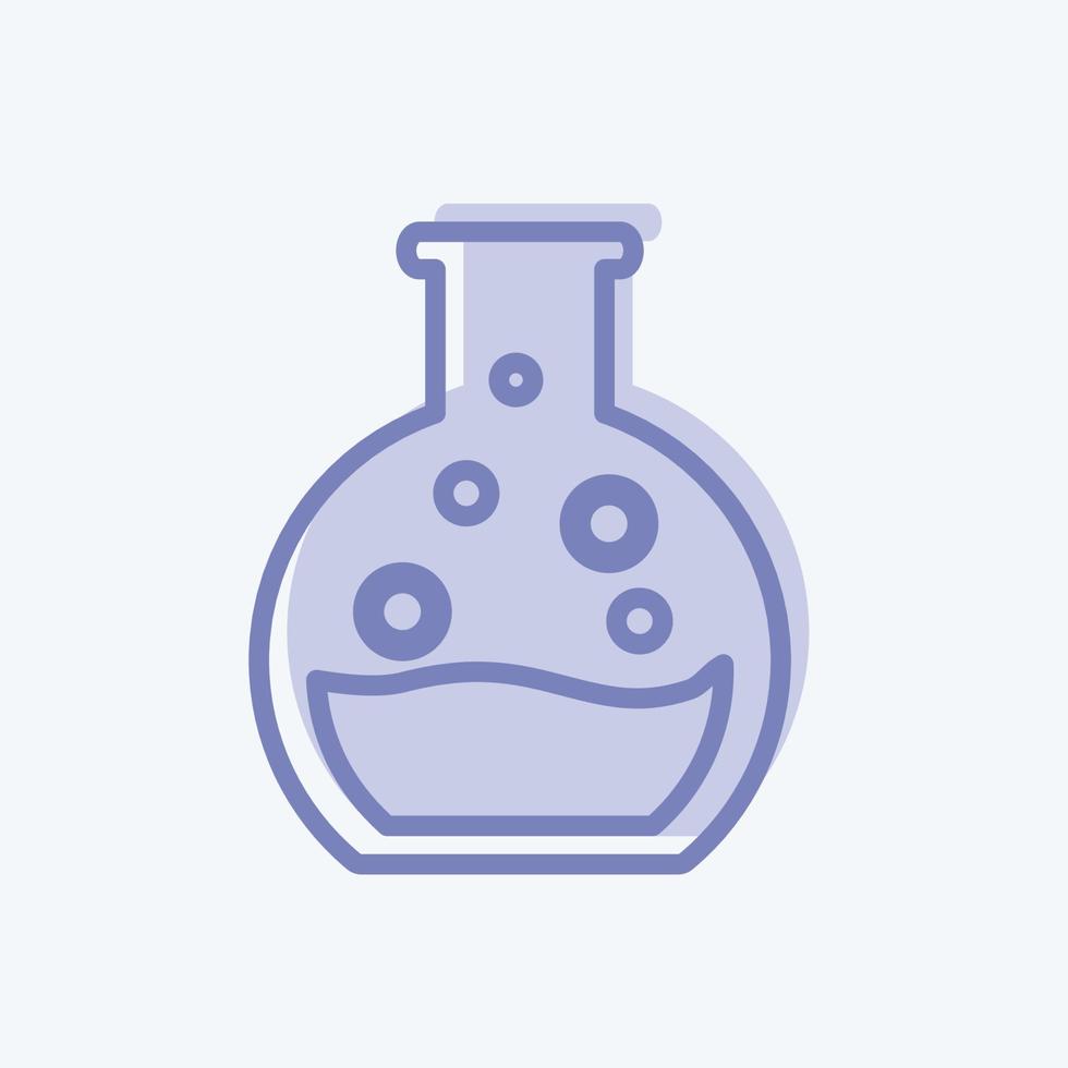 Round Bottom Flask Icon in trendy two tone style isolated on soft blue background vector