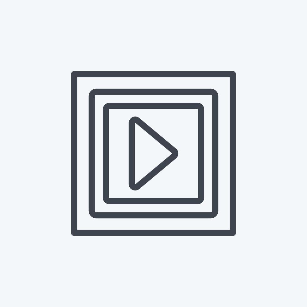 Video Icon in trendy line style isolated on soft blue background vector