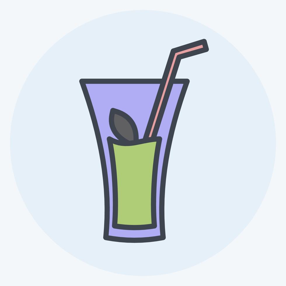 Herbal Drink Icon in trendy color mate style isolated on soft blue background vector