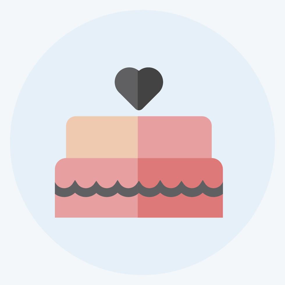 Wedding Cake I Icon in trendy flat style isolated on soft blue background vector