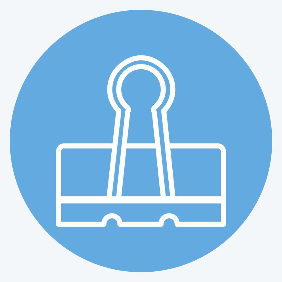 Binder Clip Icon in trendy blue eyes style isolated on soft blue background vector