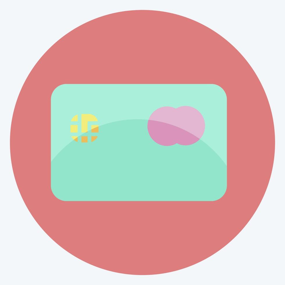 Credit Card Icon in trendy flat style isolated on soft blue background vector