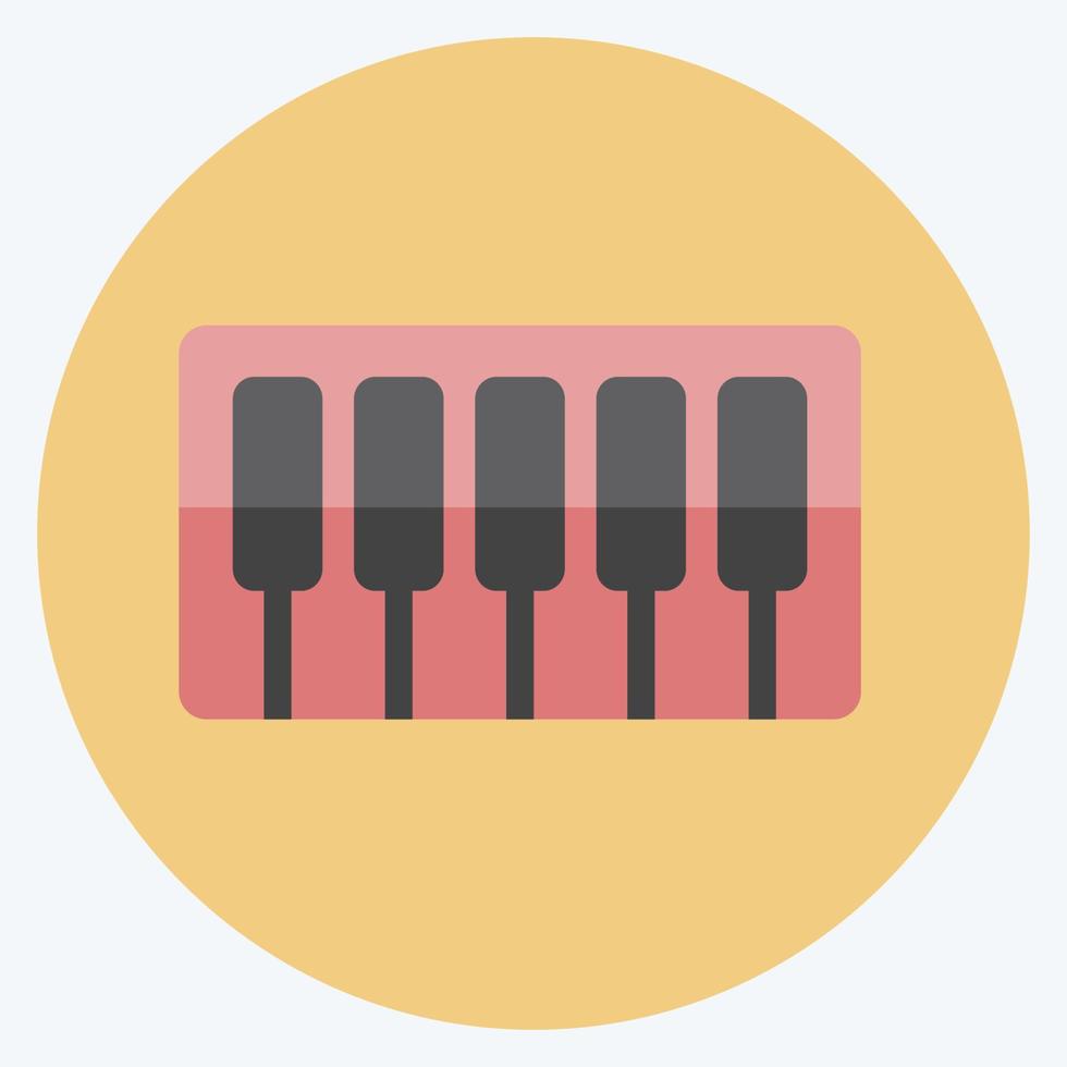 Piano Icon in trendy flat style isolated on soft blue background vector