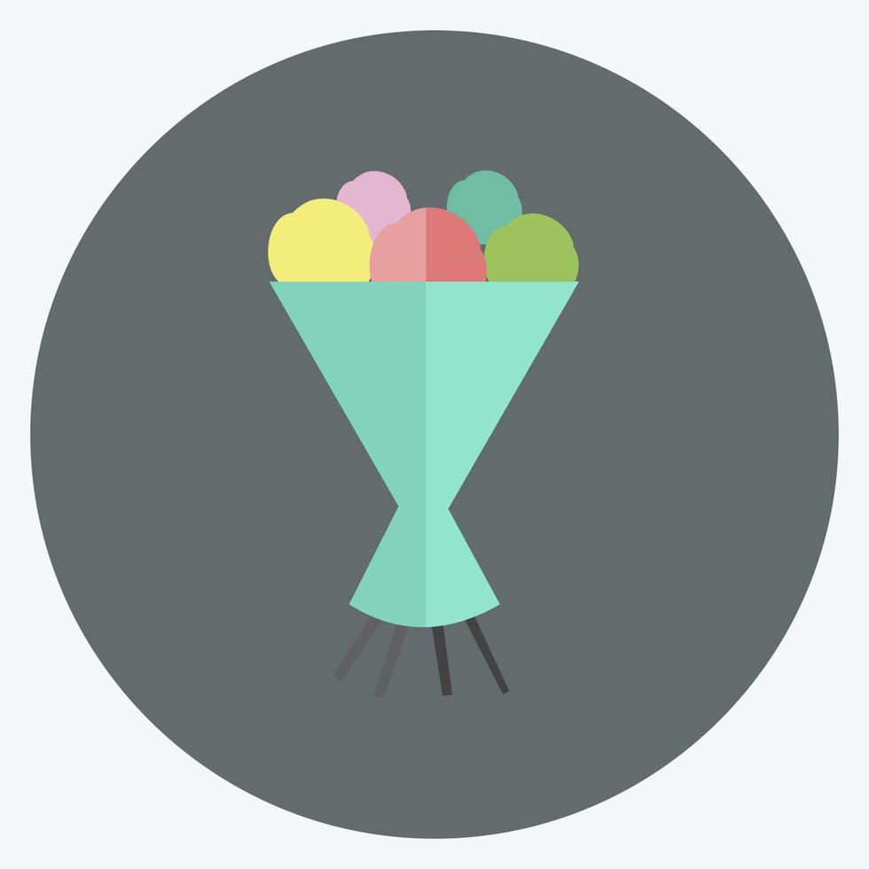 Bouquet I Icon in trendy flat style isolated on soft blue background vector