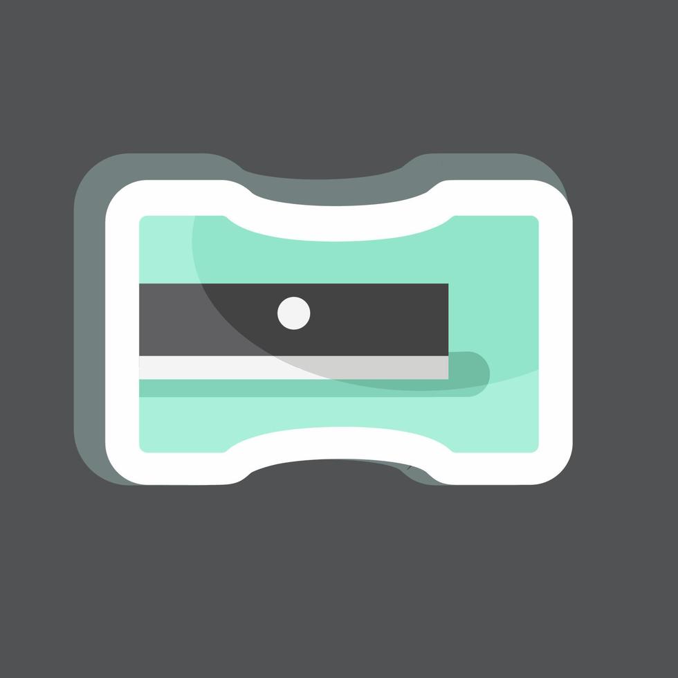 Sharpener Sticker in trendy isolated on black background vector