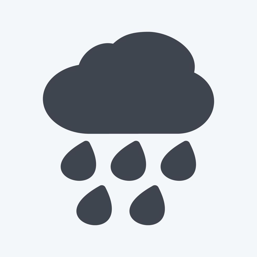 Heavy Rain Icon in trendy glyph style isolated on soft blue background vector