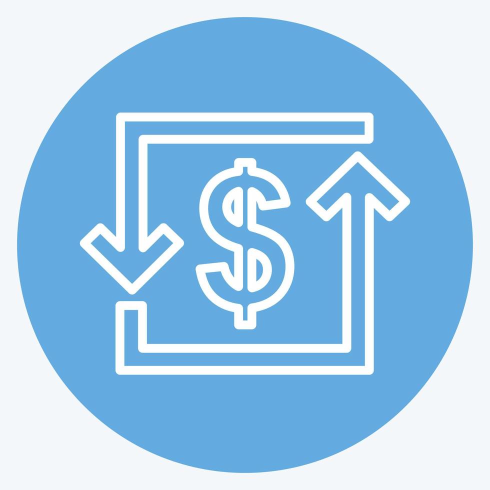 Transaction Icon in trendy blue eyes style isolated on soft blue background vector