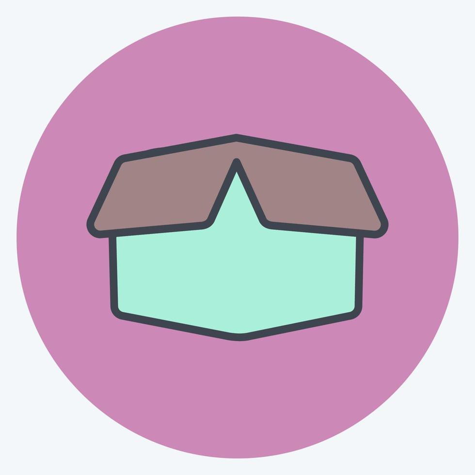 Box Icon in trendy color mate style isolated on soft blue background vector