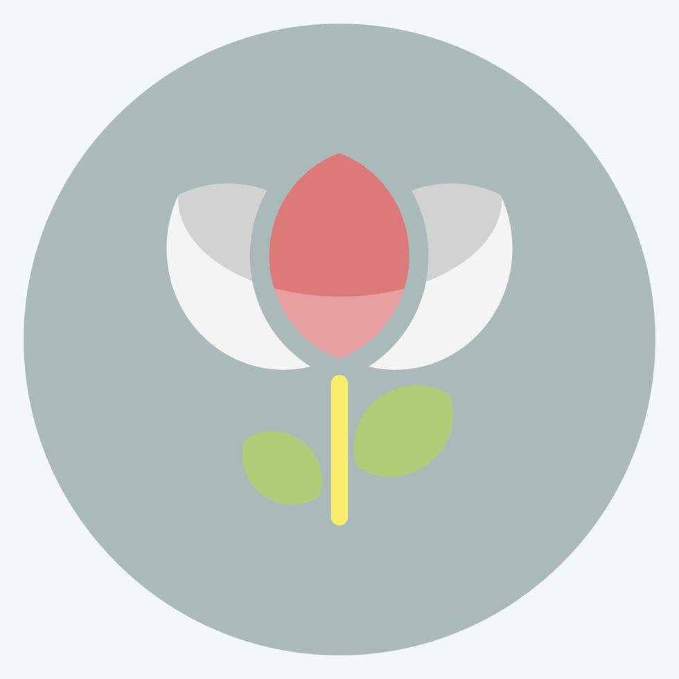 Flower Icon in trendy flat style isolated on soft blue background vector