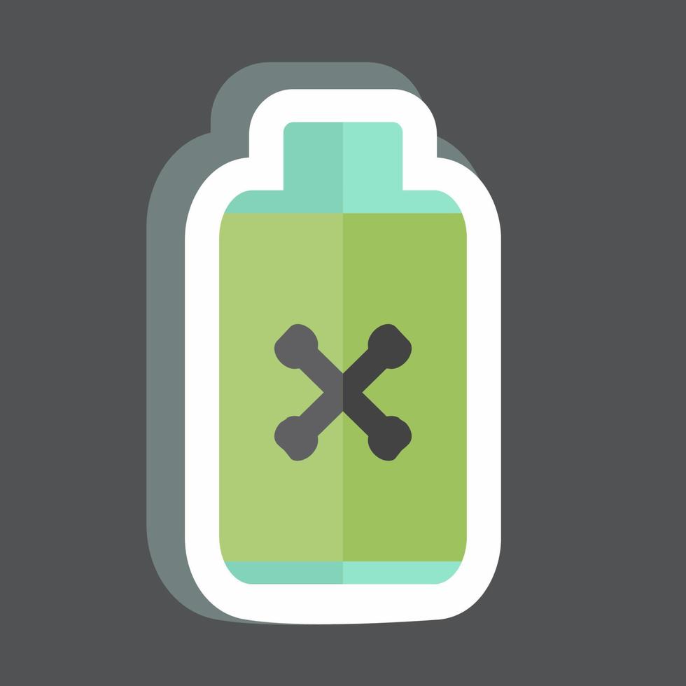 Pesticide Bottle Sticker in trendy isolated on black background vector