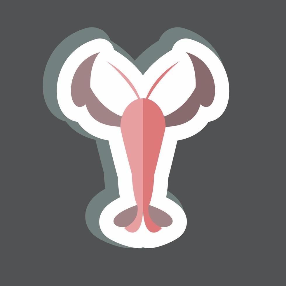 Lobster Sticker in trendy isolated on black background vector