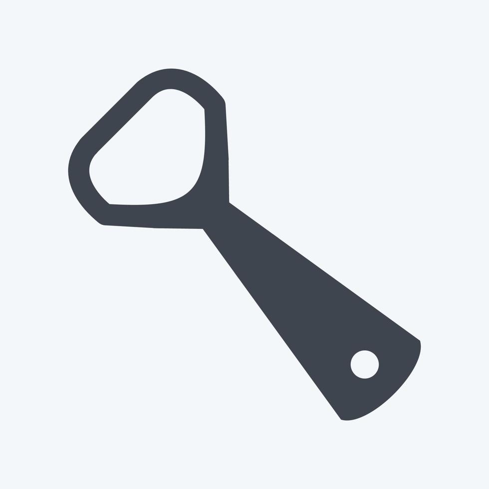 Bottle Opener Icon in trendy glyph style isolated on soft blue background vector