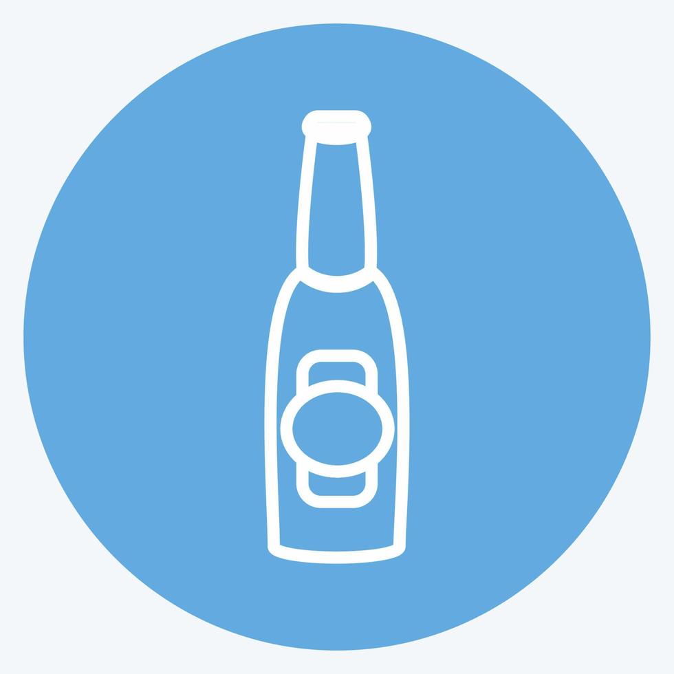 Beer Bottle I Icon in trendy blue eyes style isolated on soft blue background vector