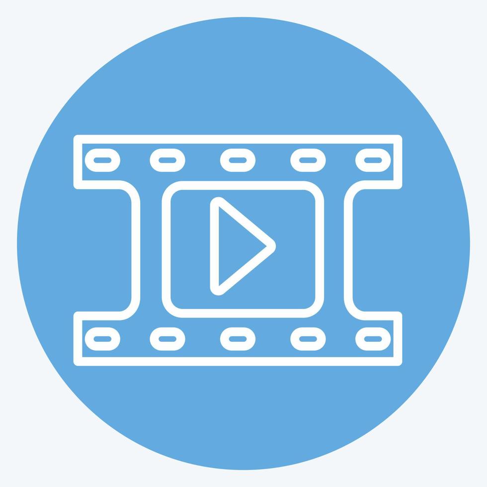 Video Reel Icon in trendy blue eyes style isolated on soft blue background vector