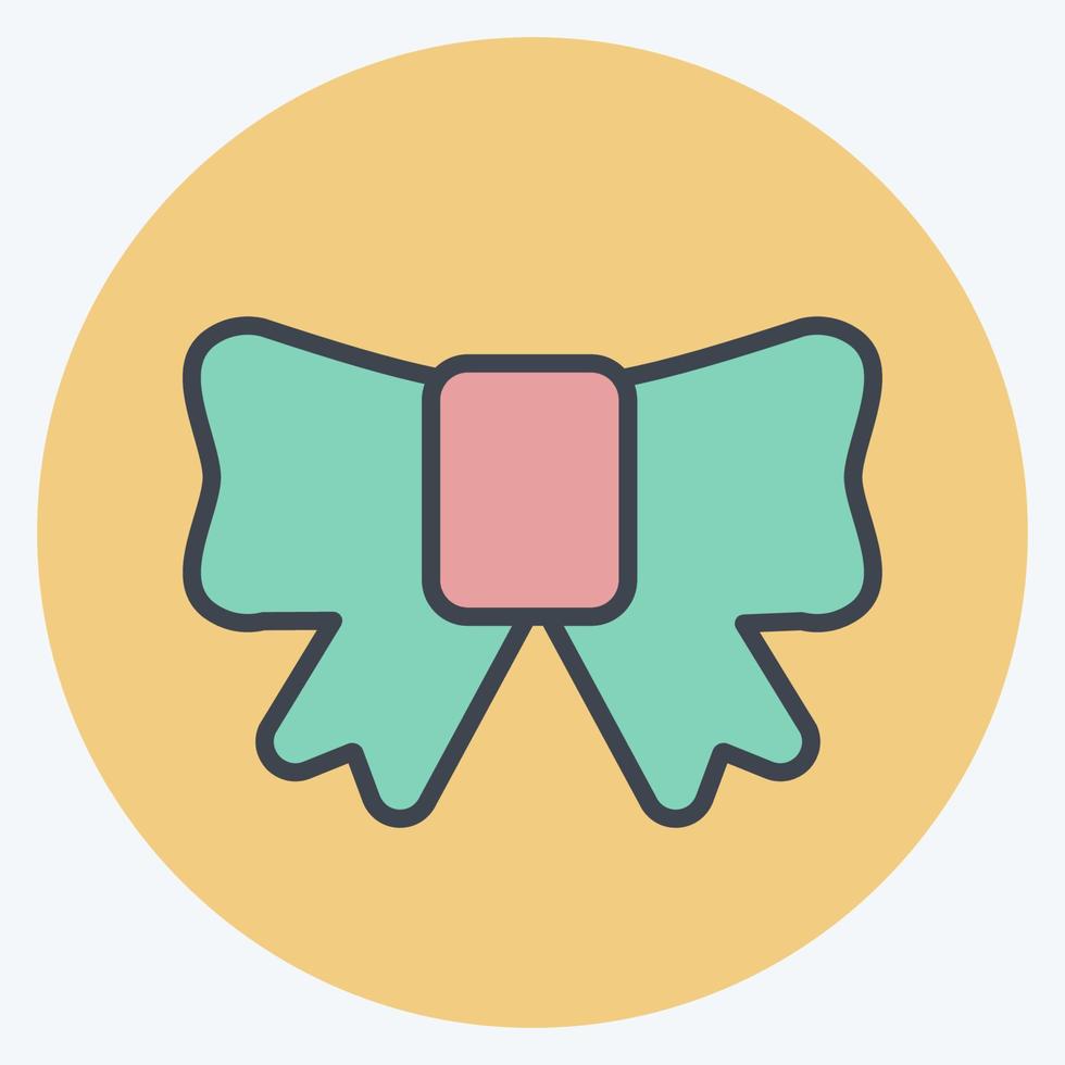 Ribbon Icon in trendy color mate style isolated on soft blue background vector