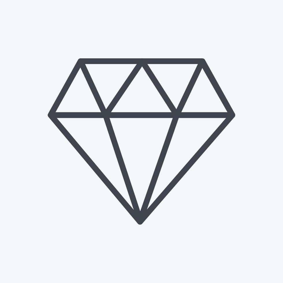 Diamond Icon in trendy line style isolated on soft blue background vector