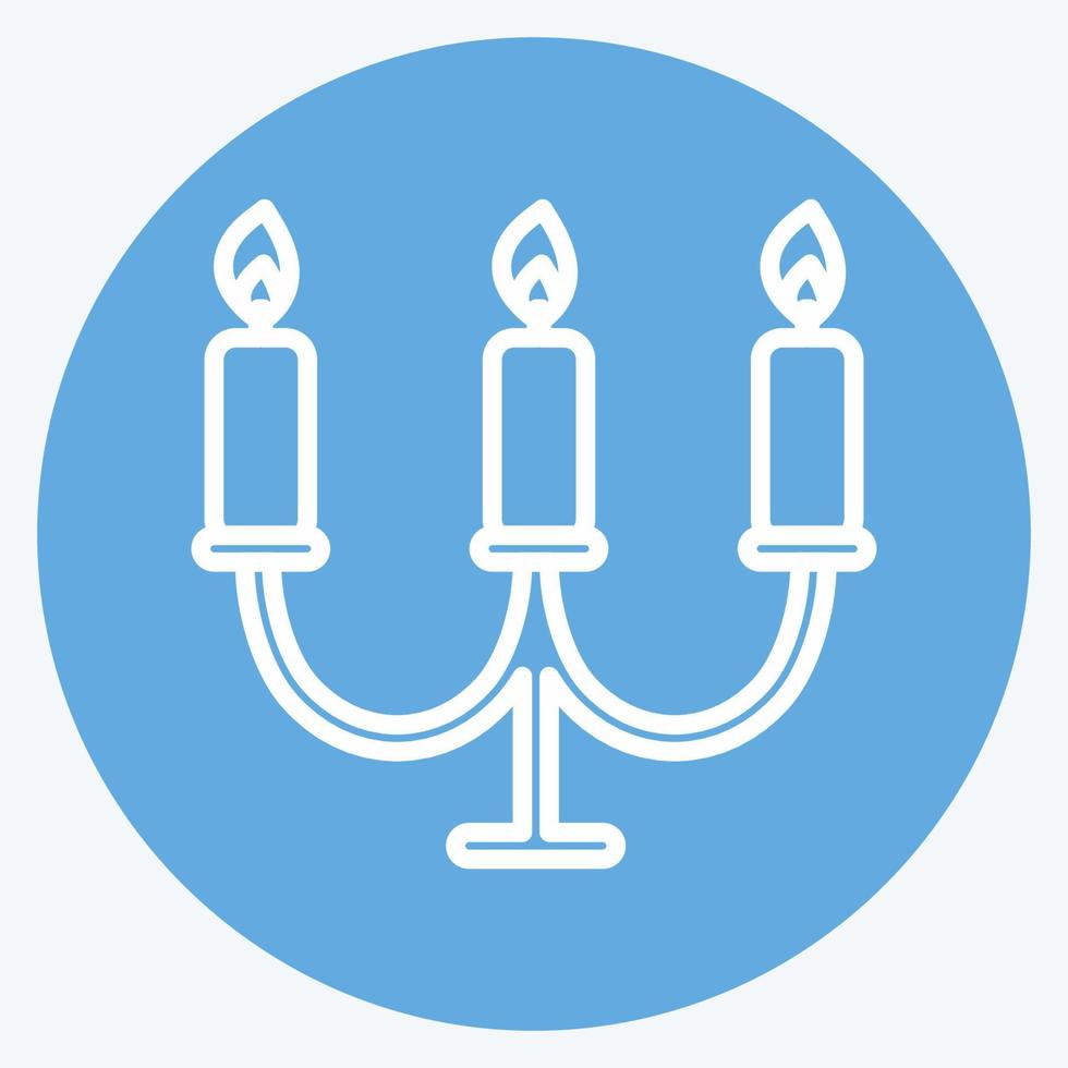 Candles Icon in trendy blue eyes style isolated on soft blue background vector