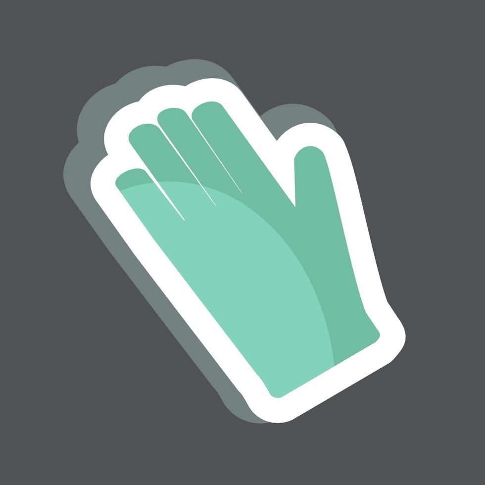 Gardening Gloves Sticker in trendy isolated on black background vector