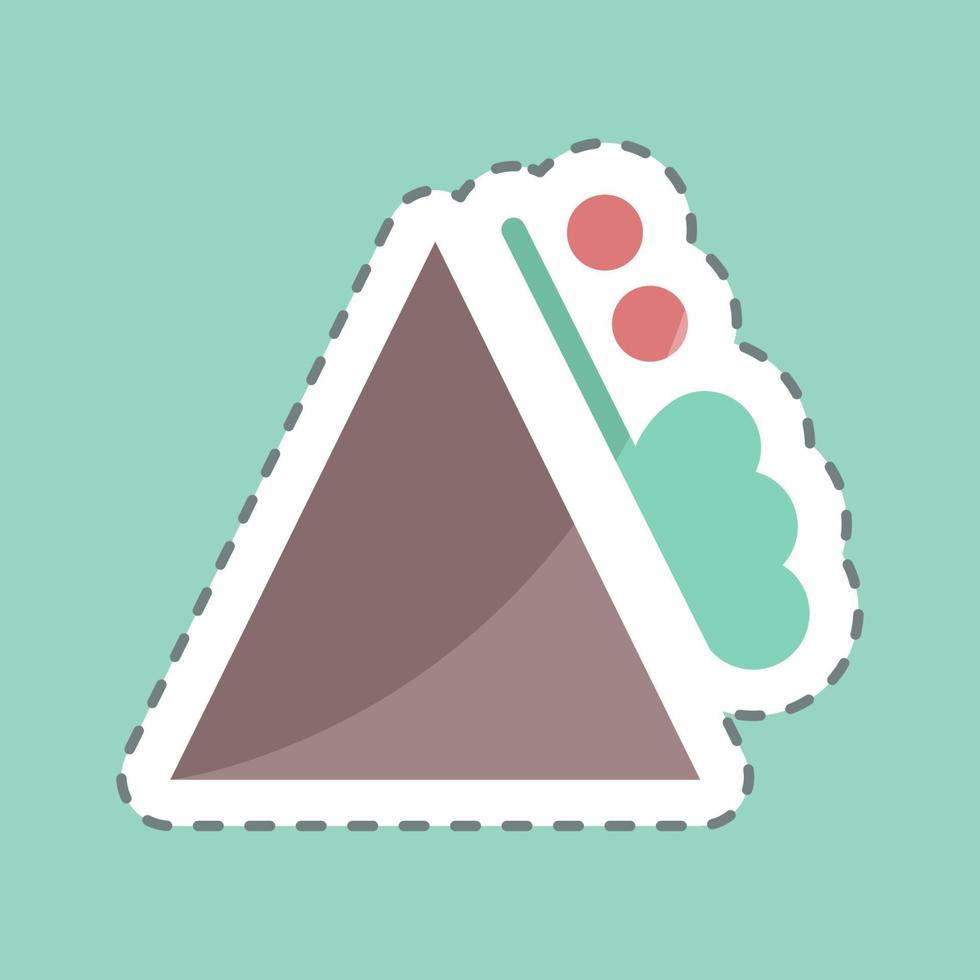 Snow Avalanche Sticker in trendy line cut isolated on blue background vector