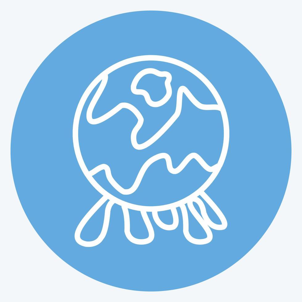 Global Pollution Icon in trendy blue eyes style isolated on soft blue background vector