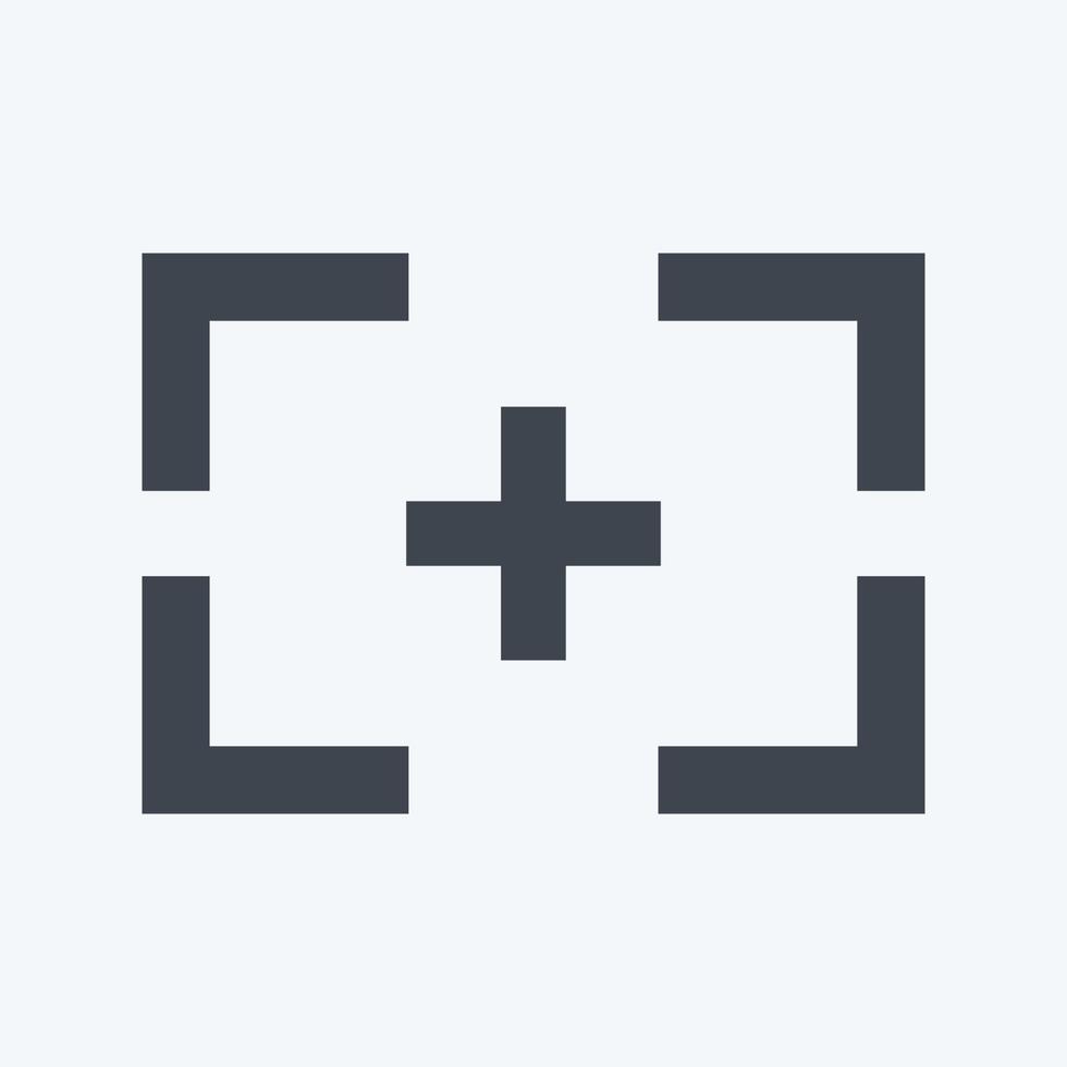 Focus I Icon in trendy glyph style isolated on soft blue background vector