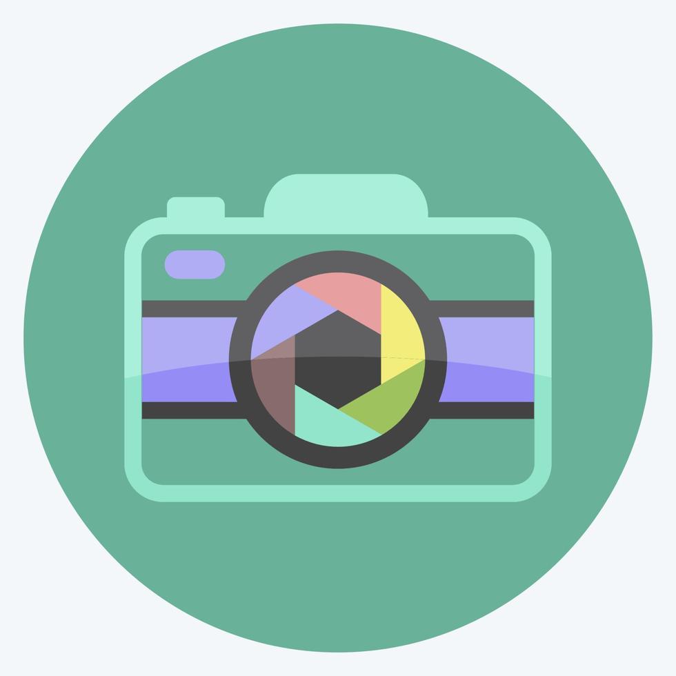 Camera I Icon in trendy flat style isolated on soft blue background vector