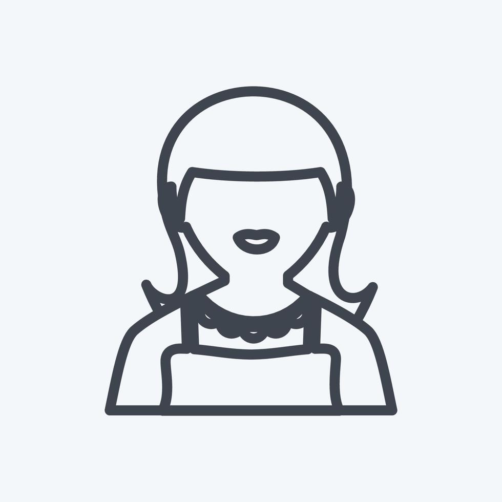 Maid Icon in trendy line style isolated on soft blue background vector