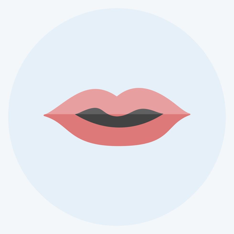 Lips Icon in trendy flat style isolated on soft blue background vector