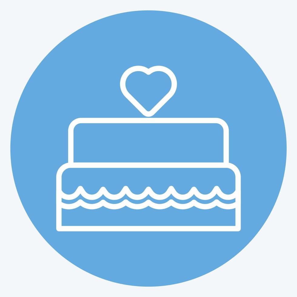 Wedding Cake I Icon in trendy blue eyes style isolated on soft blue background vector