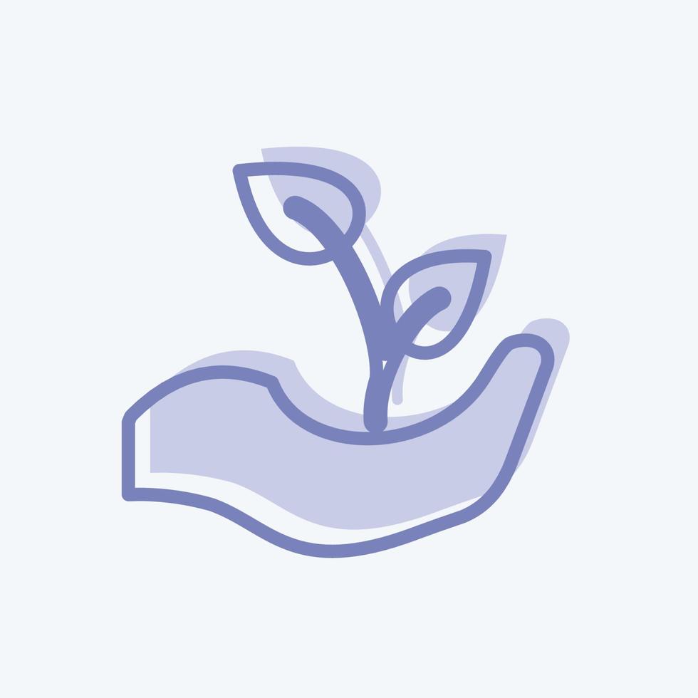 Plantation Icon in trendy two tone style isolated on soft blue background vector