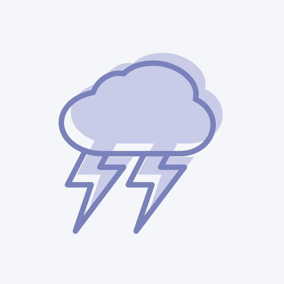 Thunderstorm Icon in trendy two tone style isolated on soft blue background vector