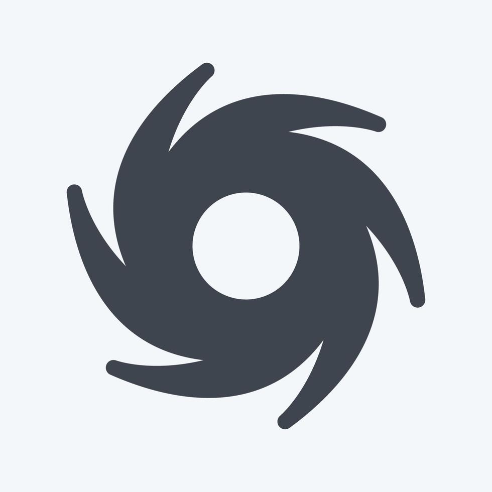 Cyclone Icon in trendy glyph style isolated on soft blue background vector