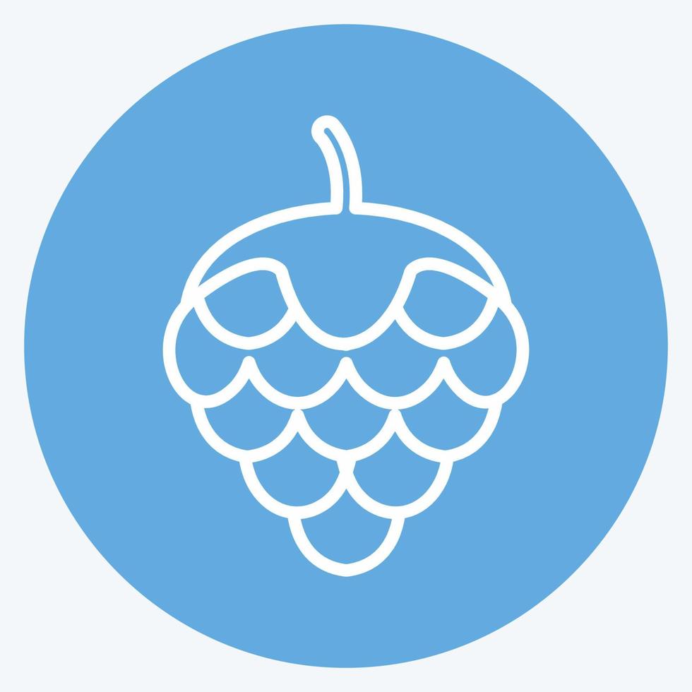Hops Icon in trendy blue eyes style isolated on soft blue background vector
