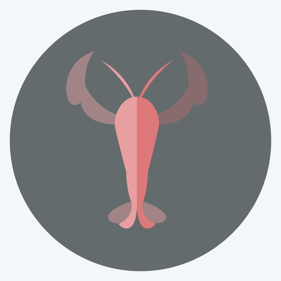 Lobster Icon in trendy flat style isolated on soft blue background vector