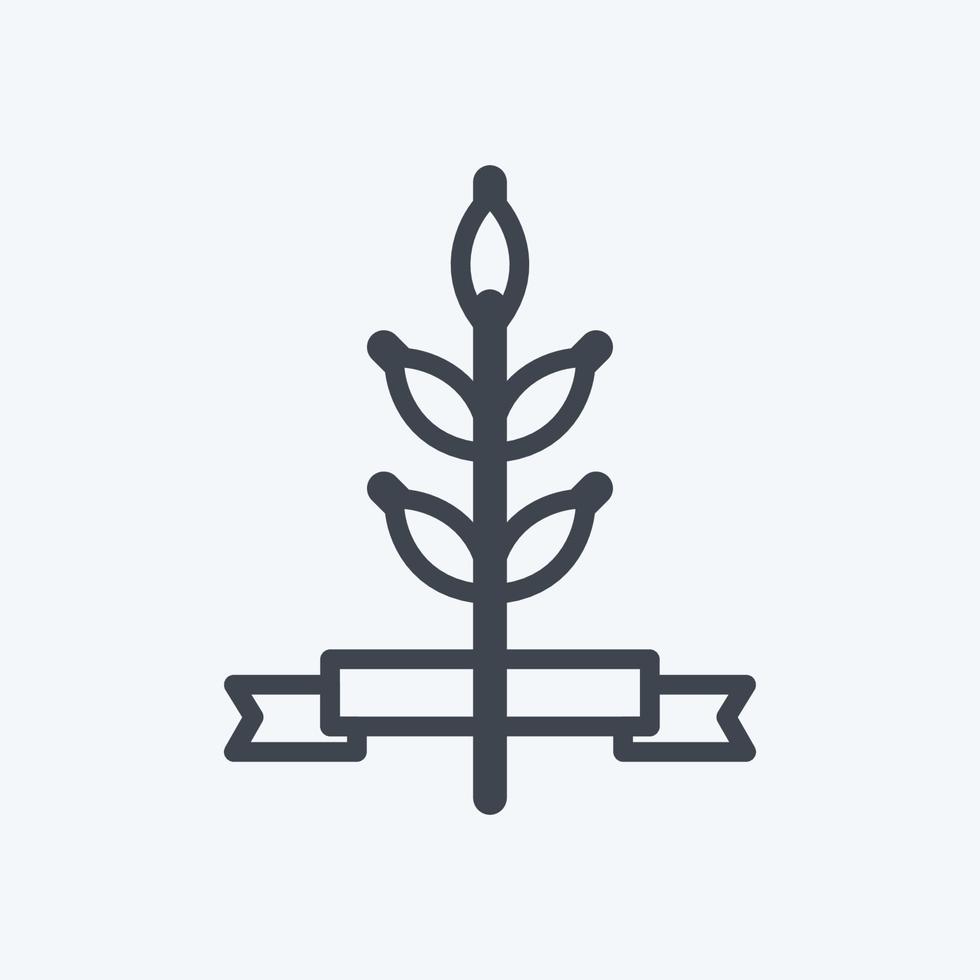 Wheat Icon in trendy line style isolated on soft blue background vector