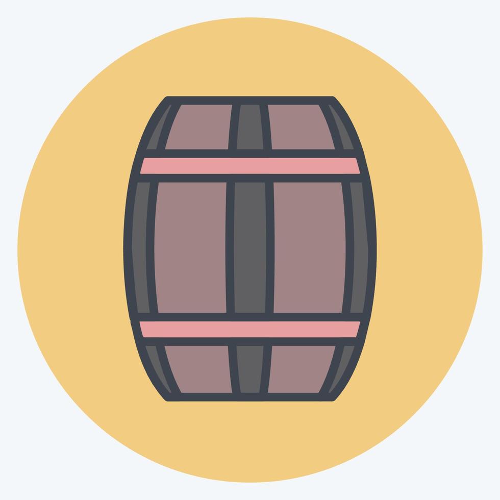 Barrel Icon in trendy color mate style isolated on soft blue background vector