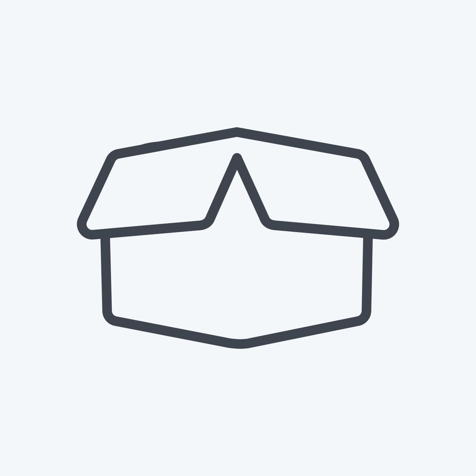 Box Icon in trendy line style isolated on soft blue background vector