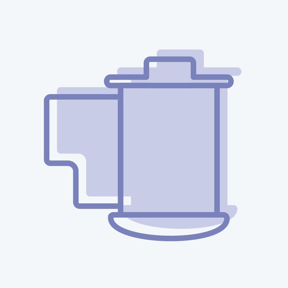 Film Reel Icon in trendy two tone style isolated on soft blue background vector