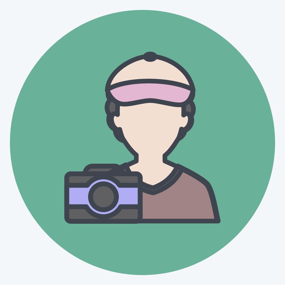 Taking picture Icon in trendy color mate style isolated on soft blue background vector