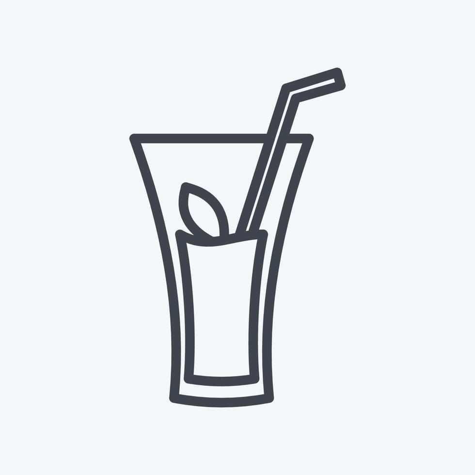 Herbal Drink Icon in trendy line style isolated on soft blue background vector