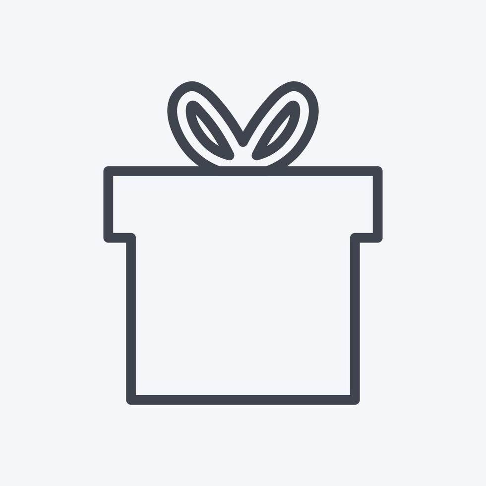 icono de caja de regalo en estilo de línea de moda aislado sobre fondo azul suave vector