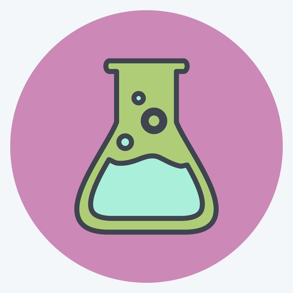 Flask Icon in trendy color mate style isolated on soft blue background vector