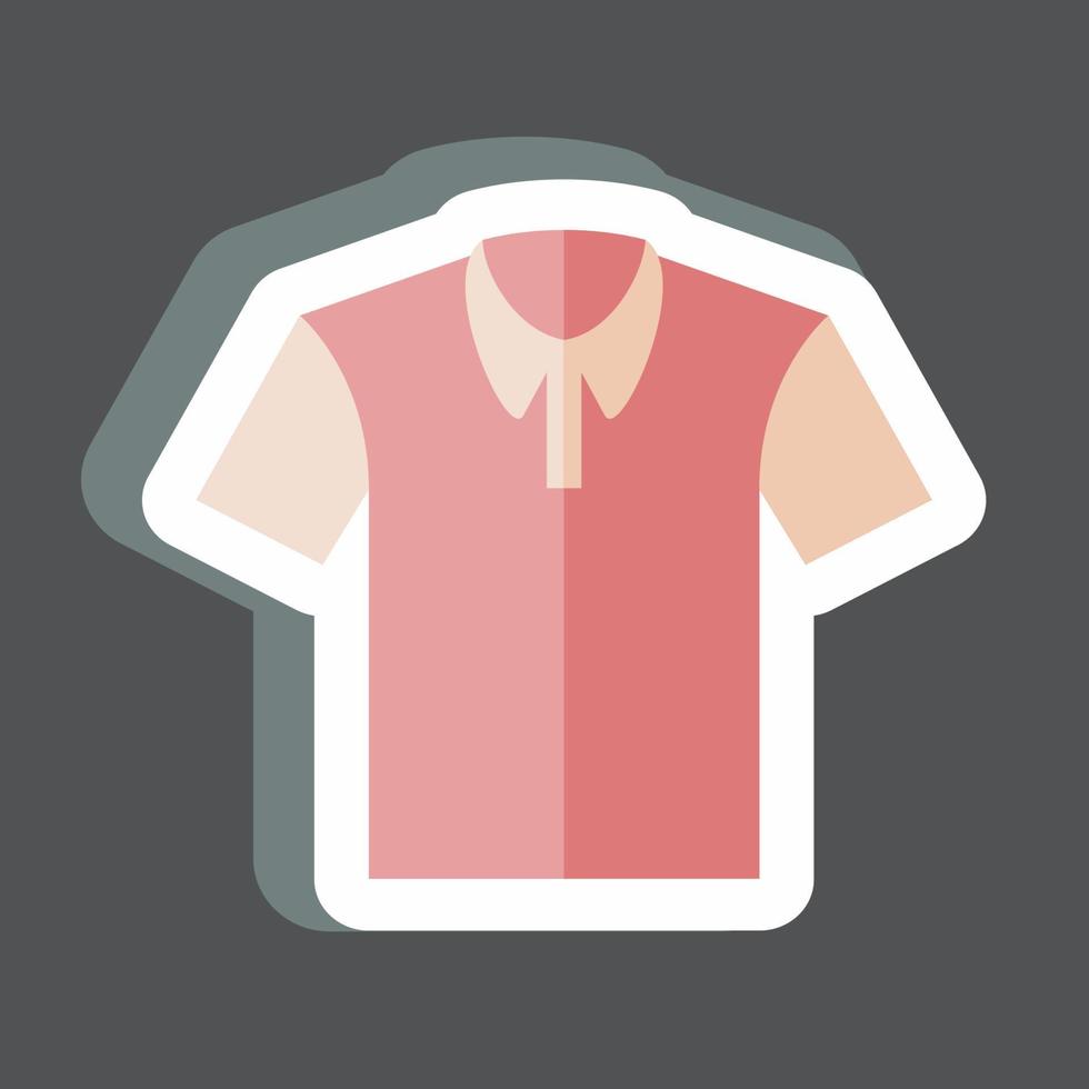 Casual Shirt Sticker in trendy isolated on black background vector