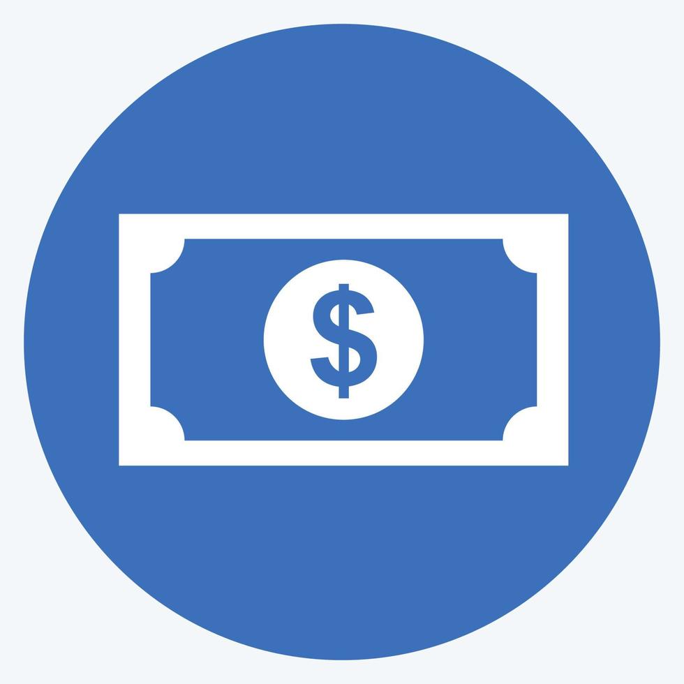 Dollar Icon in trendy long shadow style isolated on soft blue background vector