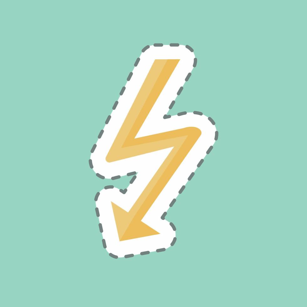 Flash Sticker in trendy line cut isolated on blue background vector
